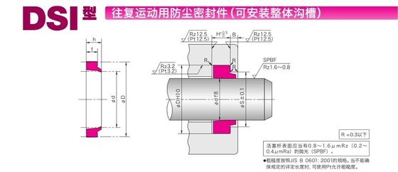 Original Japon DSI type puits de poussière jaune joint hydraulique à huile résistant à la pression et résistant à l'usure